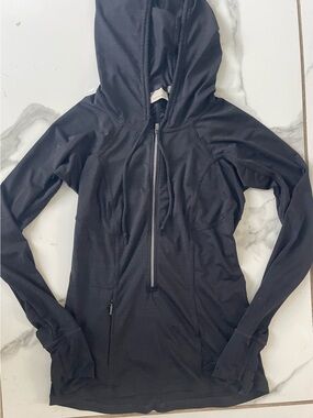 Athleta Black Hooded Zip Jacket